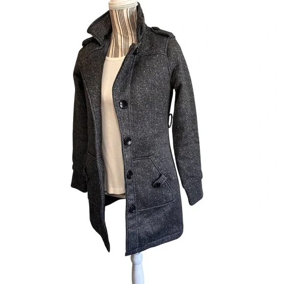 Yoki Women's Gray Warm Cozy Trench Coat Size Small - Picture 3 of 6